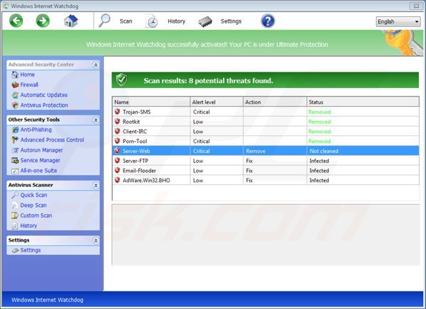 Registering Windows Internet Guard step 3