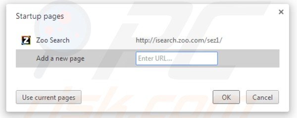Removing isearch.zoo.com from Google Chrome homepage