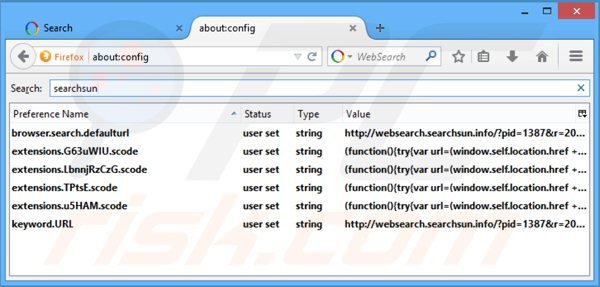 Removing websearch.awsomesearchs.info from Mozilla Firefox default search engine