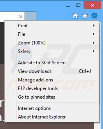 Removing browser guardian ads from Internet Explorer step 1