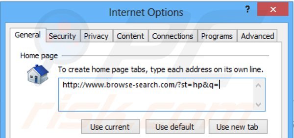 Removing browse-search.com from Internet Explorer homepage