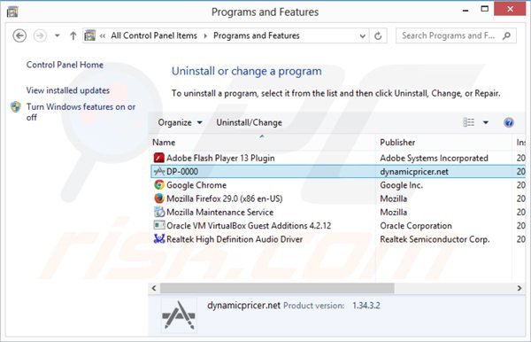 dynamic pricer uninstall via Control Panel