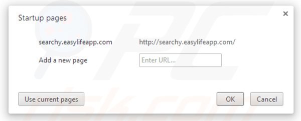 Removing searchy.easylifeapp.com from Google Chrome homepage