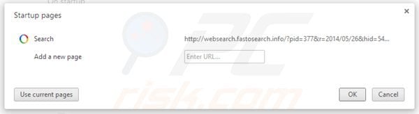 Removing websearch.fastosearch.info from Google Chrome homepage