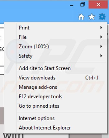 Removing focusbase from Internet Explorer step 1