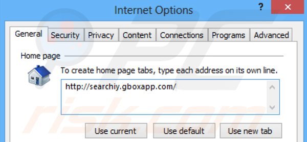 Removing searchiy.gboxapp.com from Internet Explorer homepage
