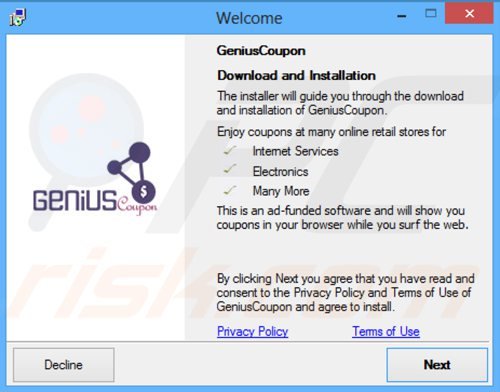 geniuscoupon adware installer