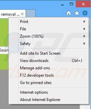 Removing hd-plus ads from Internet Explorer step 1