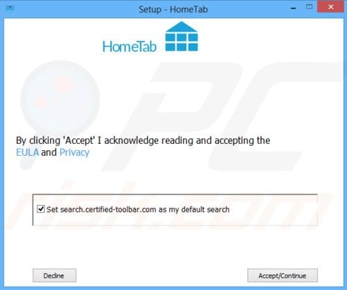 hometab adware installer