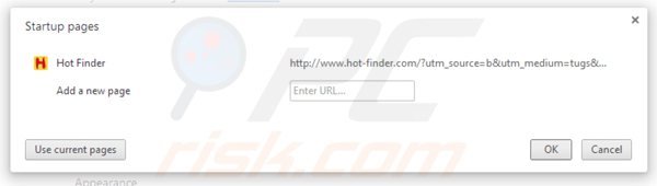 Removing hot-finder.com from Google Chrome homepage