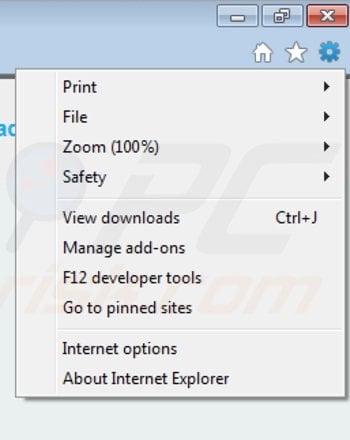 Removing loffinam from Internet Explorer step 1