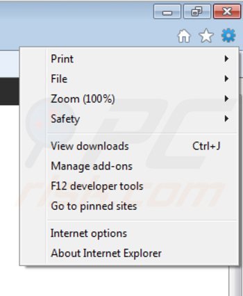 Removing media buzz from Internet Explorer step 1