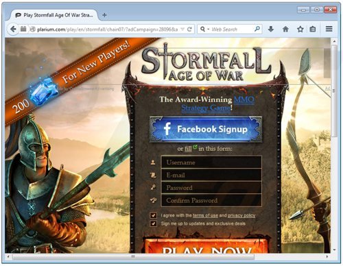 newplayer pop-up ads