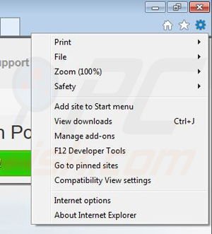 Removing PowerfulBrowse from Internet Explorer step 1