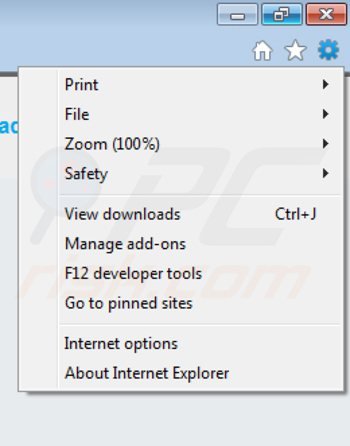 Removing productivitypro ads from Internet Explorer step 1