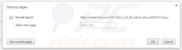 Removing rocket-find.com from Google Chrome homepage
