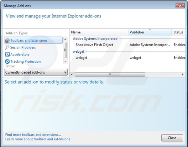 Removing rocket-find.com related Internet Explorer extensions