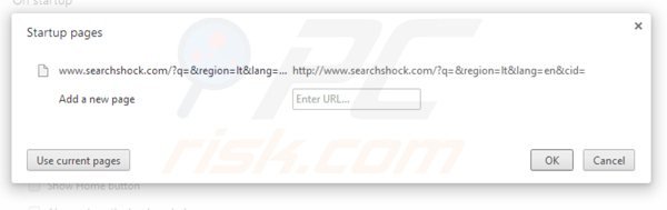 Removing searchshock.com from Google Chrome homepage