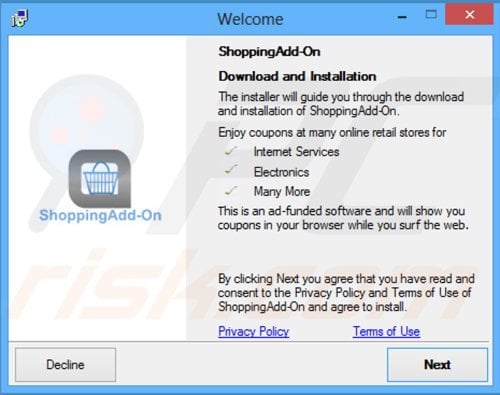 shoppingadd-on adware installer