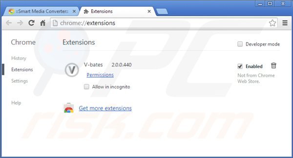 Removing smartmediaconverter from Google Chrome step 2