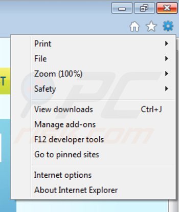 Removing smartmediaconverter from Internet Explorer step 1