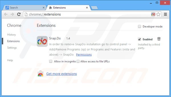 Removing start-search.com related Google Chrome extensions