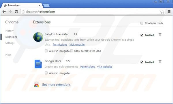 Removing Tika-search.com related Google Chrome extensions
