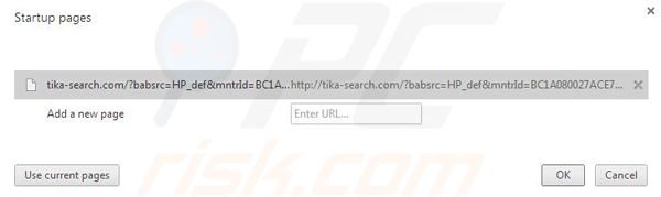 Removing Tika-search.com from Google Chrome homepage