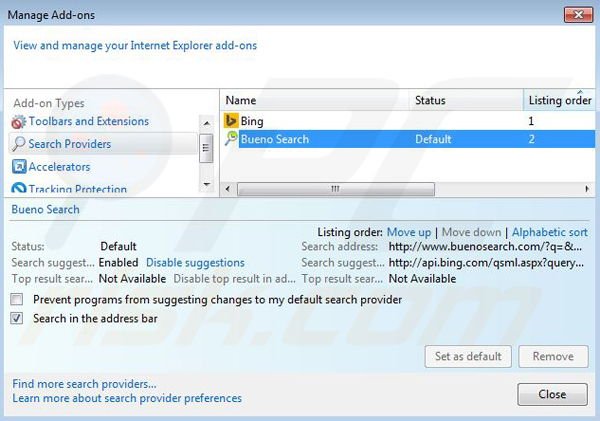 Removing Tika-search.com from Internet Explorer default search engine