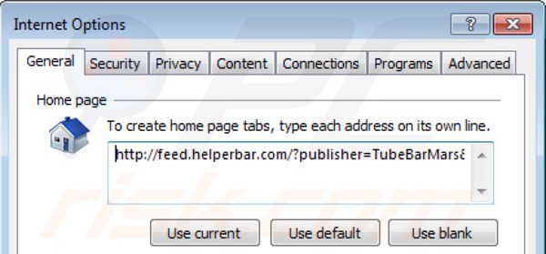 Removing search.tube-bar.com from Internet Explorer homepage