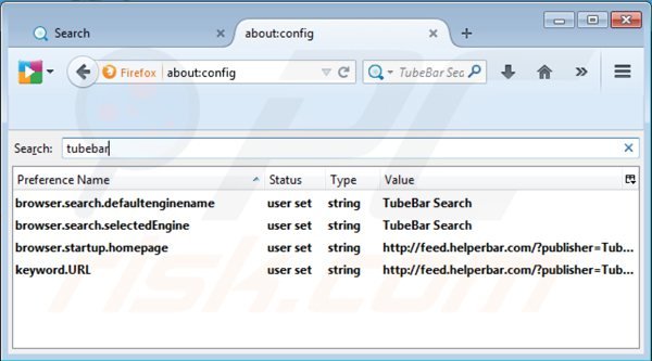 Removing search.tube-bar.com from Mozilla Firefox default search engine