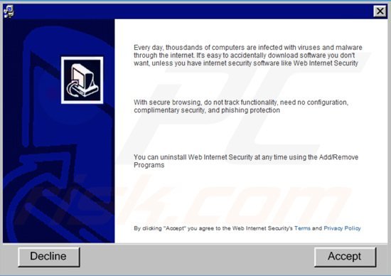 webinternetsecurity adware installer