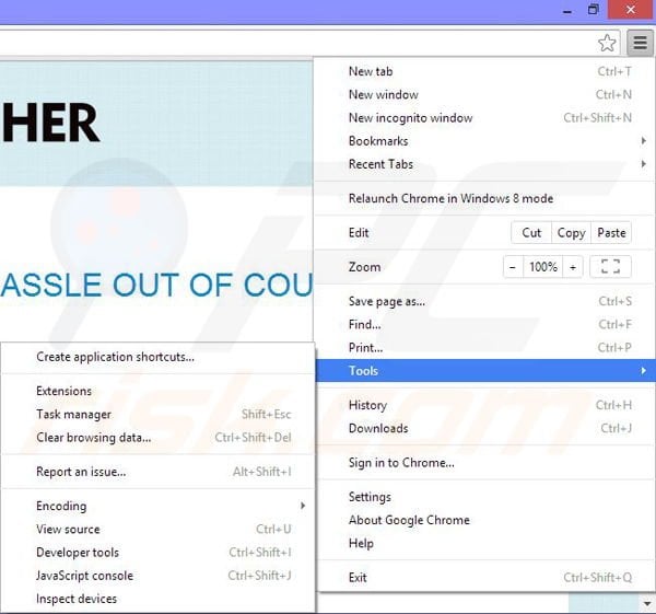 Removing Coupon Crusher ads from Google Chrome step 1