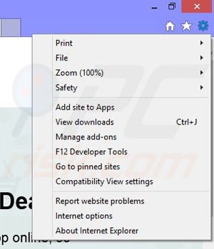 Removing Deal Dropper ads from Internet Explorer step 1