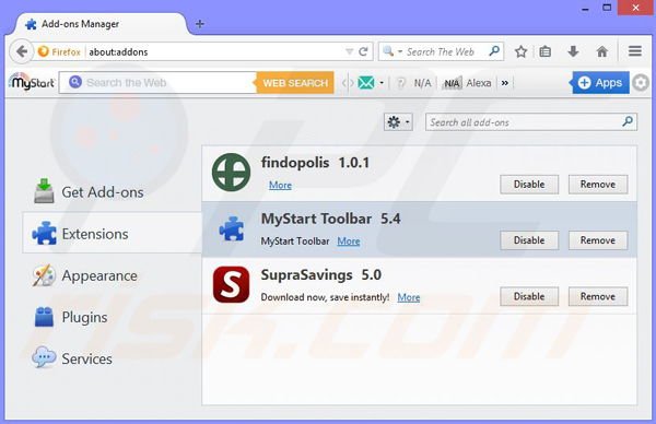 Removing EnhanceEmpire from Mozilla Firefox step 2