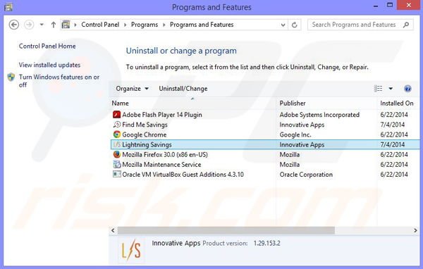 Find-Me-Savings adware uninstall via Control Panel