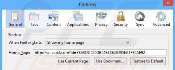 Removing keep my search from Mozilla Firefox homepage