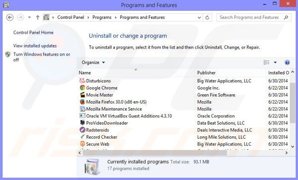 Pac-Man uninstall from Control Panel