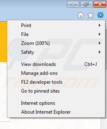 Removing pastaquotes ads from Internet Explorer step 1