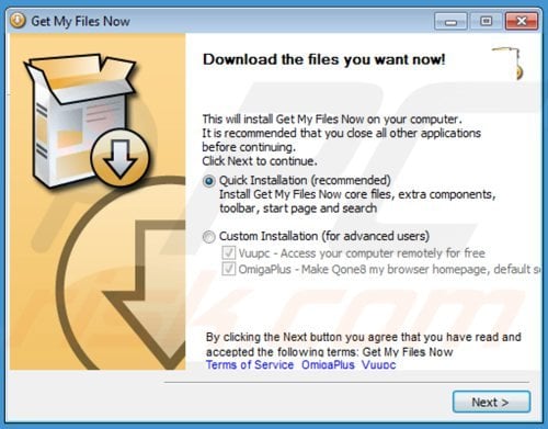 qone8 browser hijacker installer