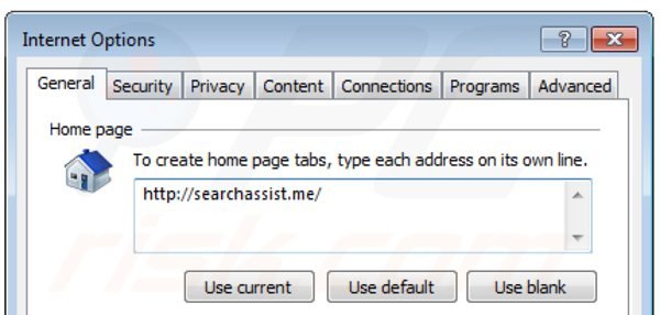 Removing searchassist from Internet Explorer homepage