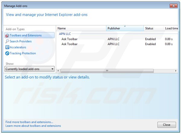 Removing searchassist from Internet Explorer extensions