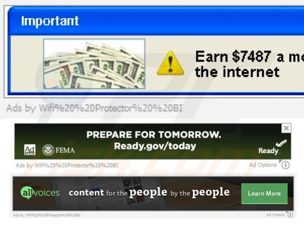 wifi protector generating banner ads