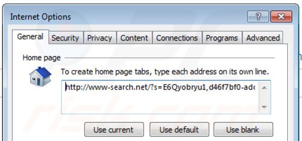 Removing www-search.net from Internet Explorer homepage