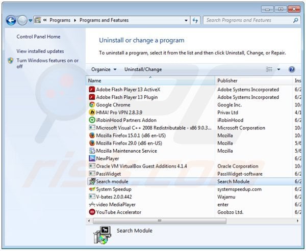 www-search.net browser hijacker uninstall via Control Panel