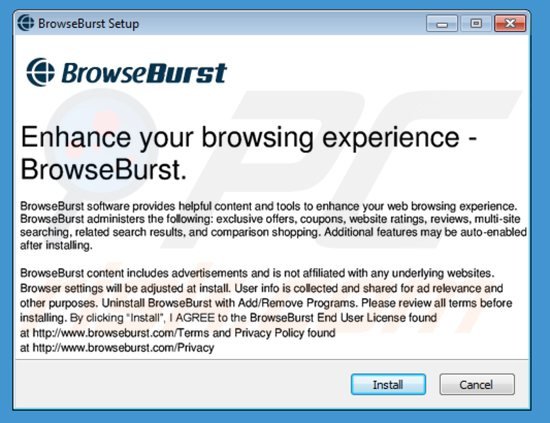 browseburst adware installer