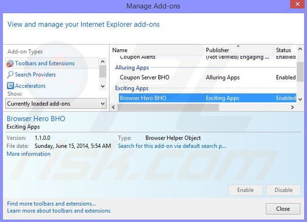 Removing Browser Bodyguard ads from Internet Explorer step 2