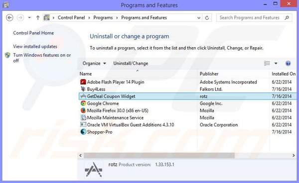 Buy4Less adware uninstall via Control Panel
