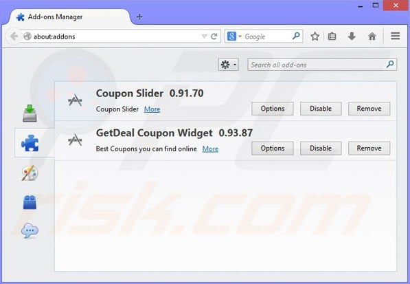 Removing Comet Arcade ads from Mozilla Firefox step 2