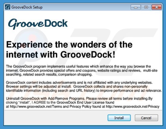 groovedock adware installer